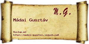 Mádai Gusztáv névjegykártya