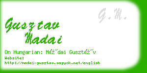 gusztav madai business card